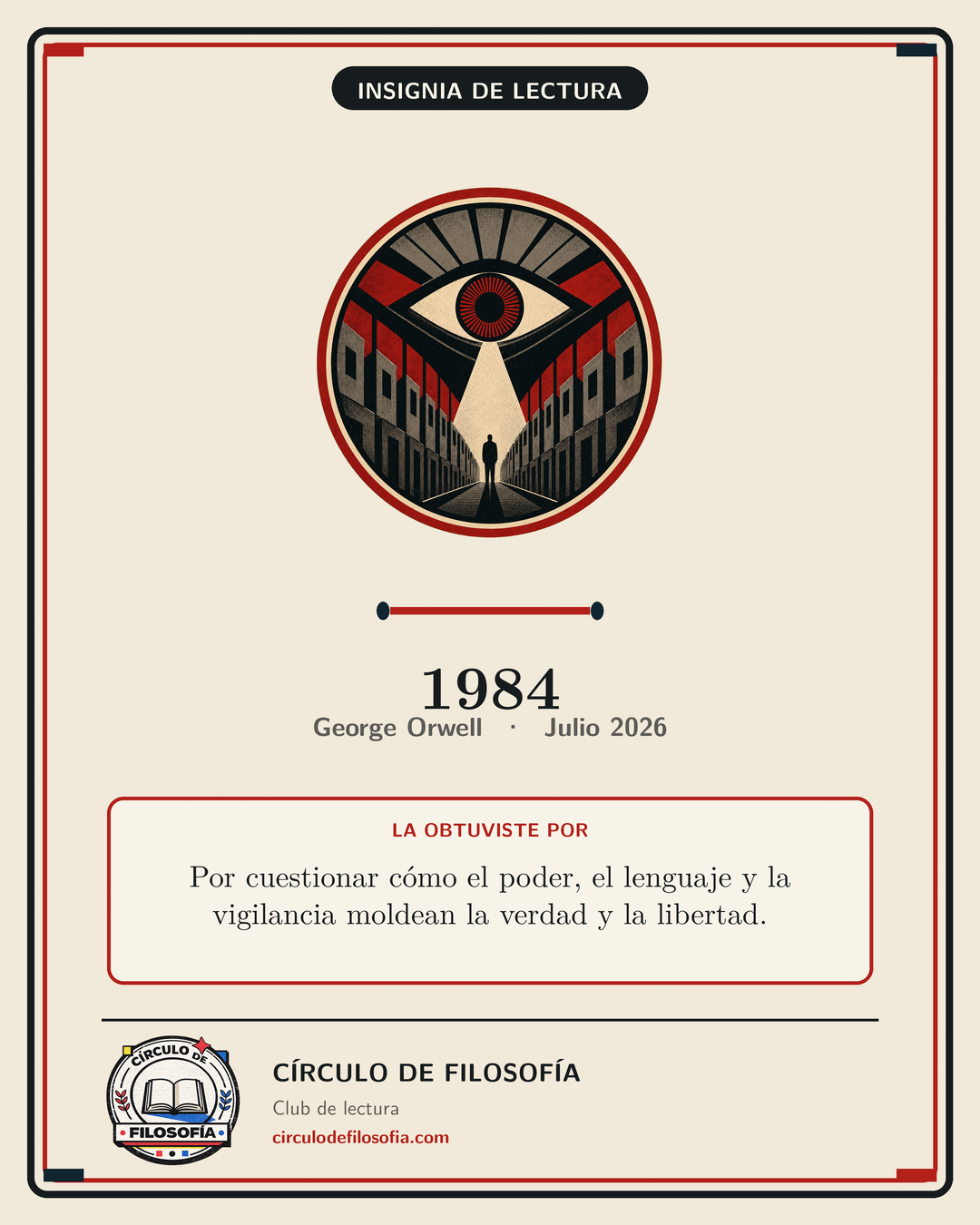 Tarjeta de la insignia 1984