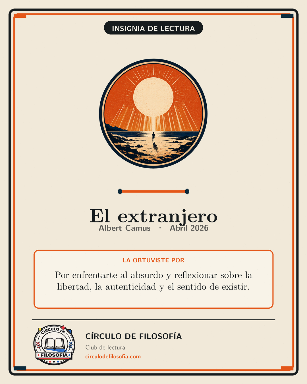 Tarjeta de la insignia El extranjero
